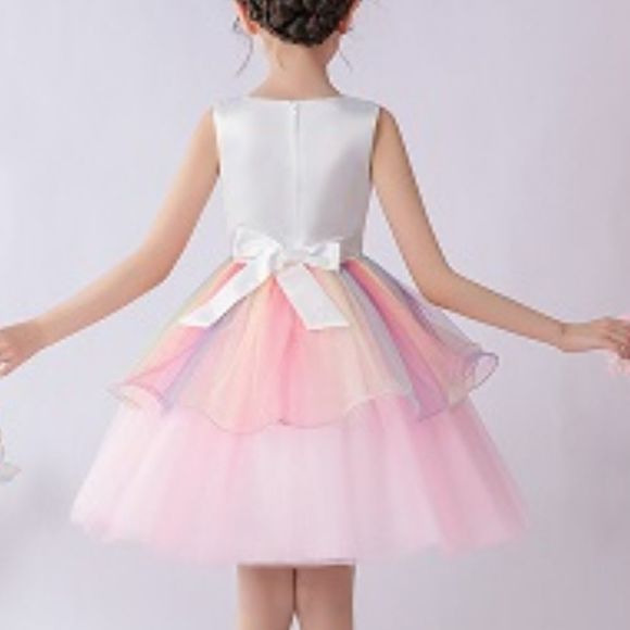 NWT Ohlover Little Girls Unicorn Party Dress Princess Flower Costume Set - Picture 3 of 10